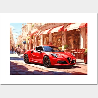 Alfa Romeo 4c in a French ambience Posters and Art